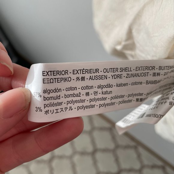 Zara Cream Embroidered Off The Shoulder Dress Sz S - Picture 8 of 9